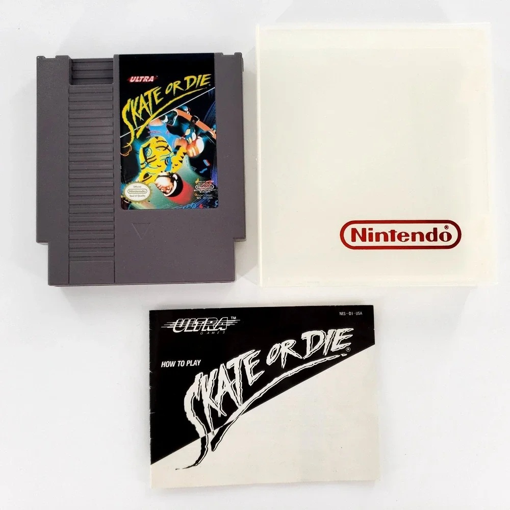 Skate or Die Nintendo NES Authentic w/ Manual & Case Pristine Label Tested Works